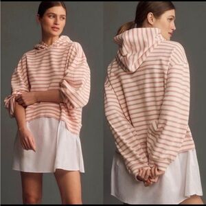 Pilcro Pink Striped Sweater Hooded Sweatshirt Twofer Mini Dress Anthropologie